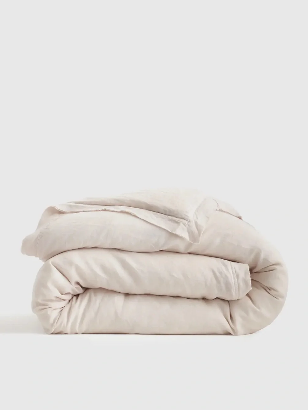 Quince European Linen Double Flange Duvet Cover Full Queen Sand 119